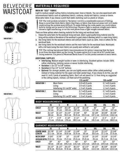 Belvedere Waistcoat Mens PDF Sewing Pattern - Thread Theory - Simplifi Fabric