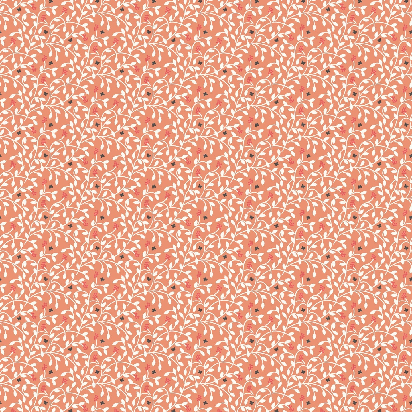 Berry Vines - Coral - Little Bo - Kimberly Morgan - Cloud 9 Fabrics - Poplin - Simplifi Fabric