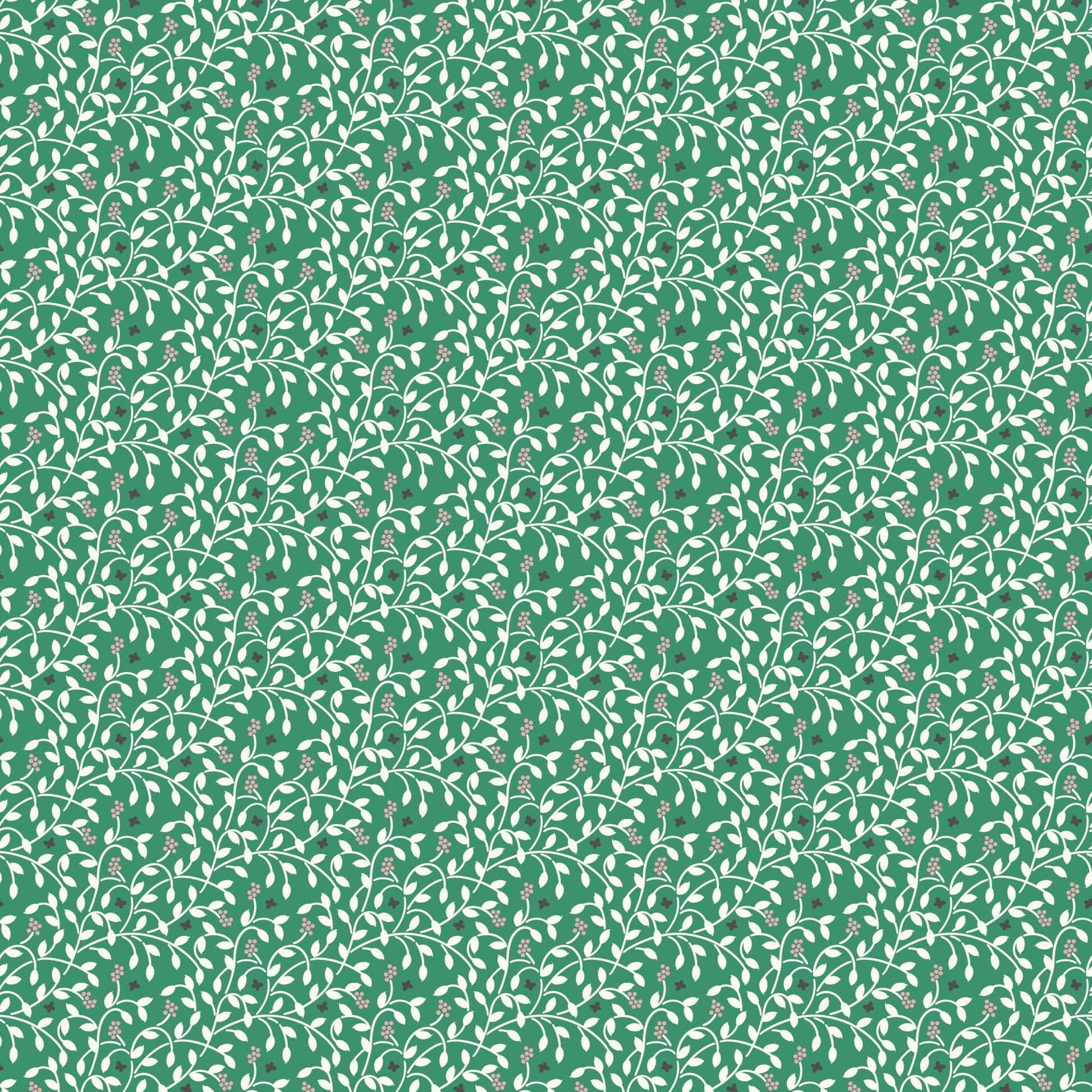 Berry Vines - Emerald - Little Bo - Kimberly Morgan - Cloud 9 Fabrics - Poplin - Simplifi Fabric