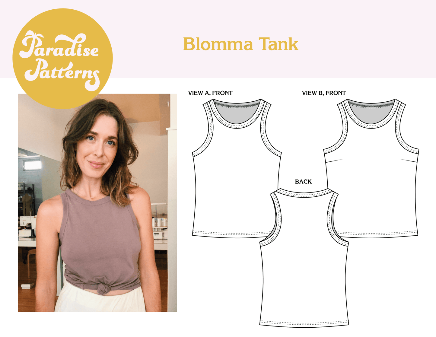 Blomma Tank PDF Pattern - Paradise Patterns - Simplifi Fabric