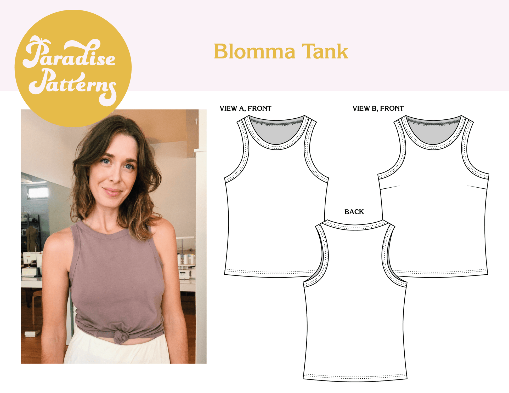 Blomma Tank PDF Pattern - Paradise Patterns - Simplifi Fabric