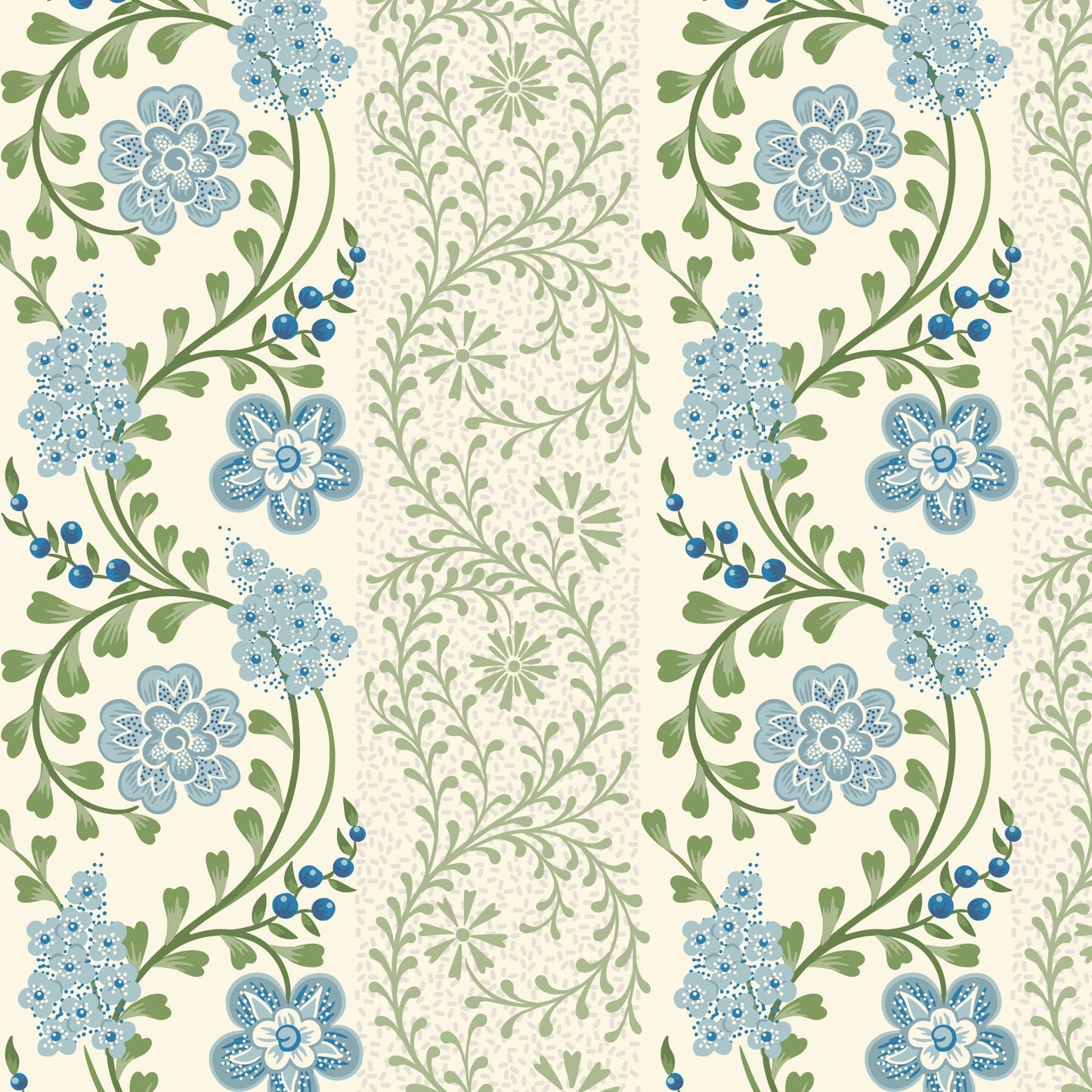 Blooming Heirlooms - Blue - Summer Garden - House Of Haricot - Cloud 9 Fabrics - Poplin - Simplifi Fabric