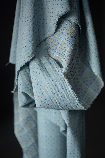 Blue Bobbette Cross Indian Cotton - Merchant & Mills - Simplifi Fabric