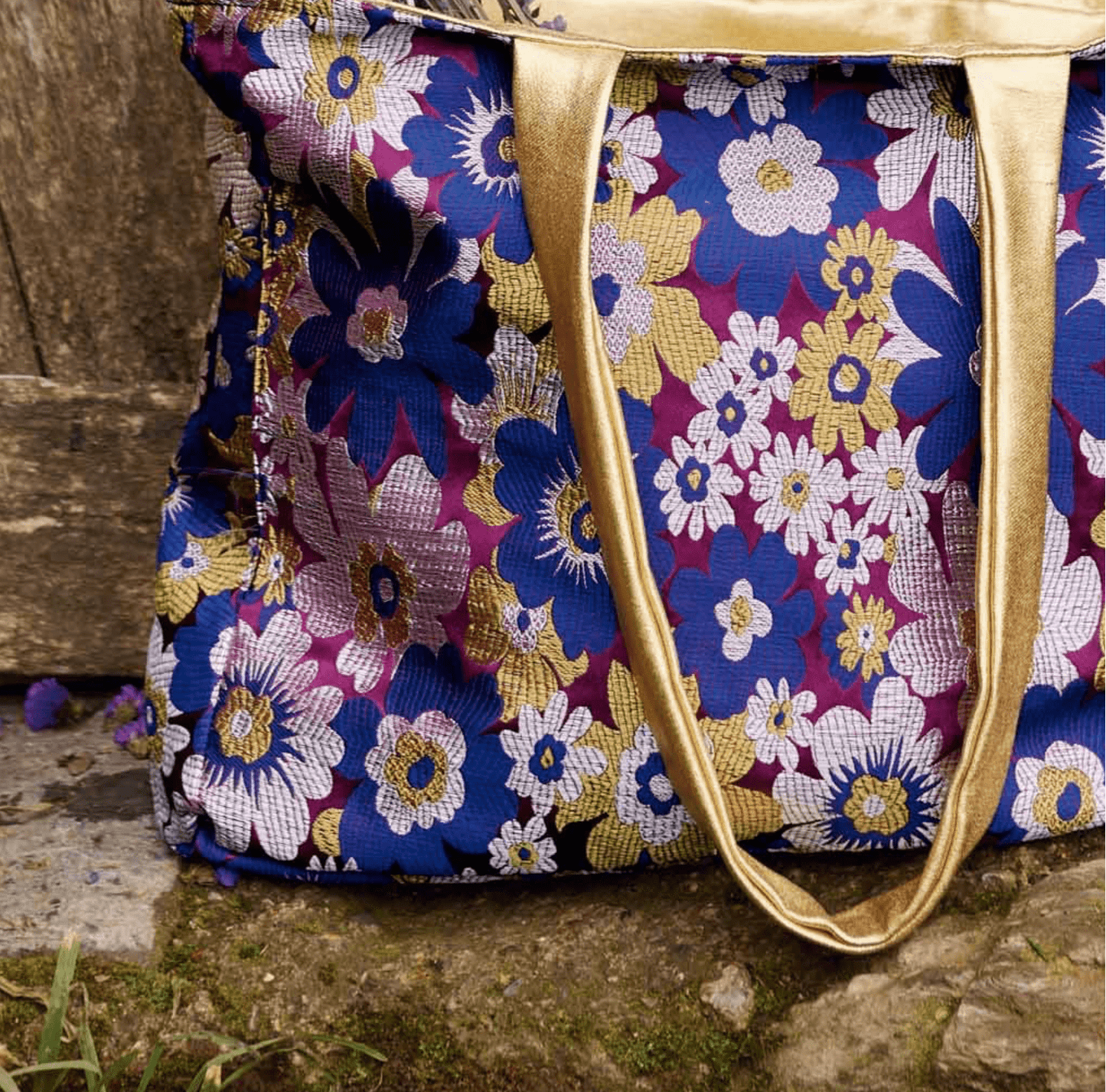 Blue & Purple Brocade - Katia - Simplifi Fabric