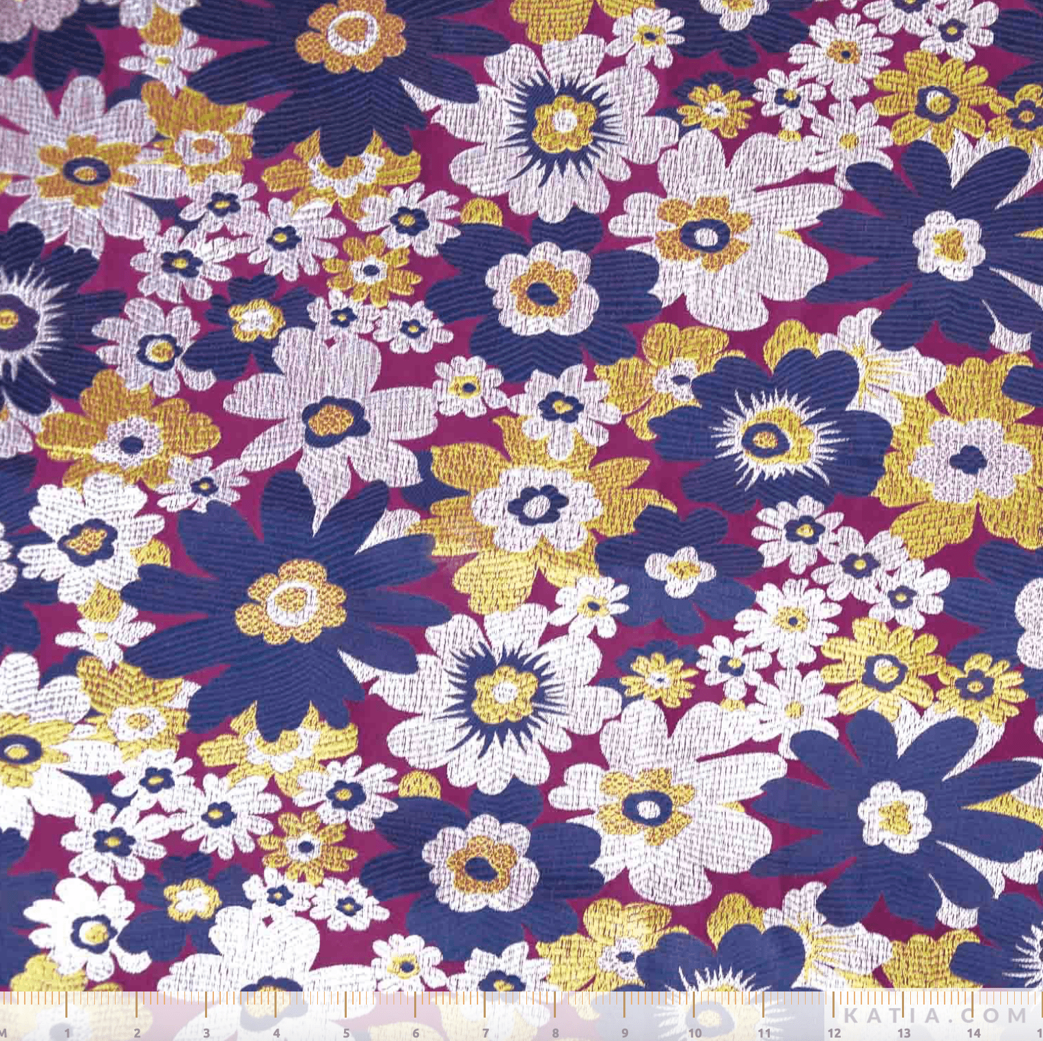Blue & Purple Brocade - Katia - Simplifi Fabric