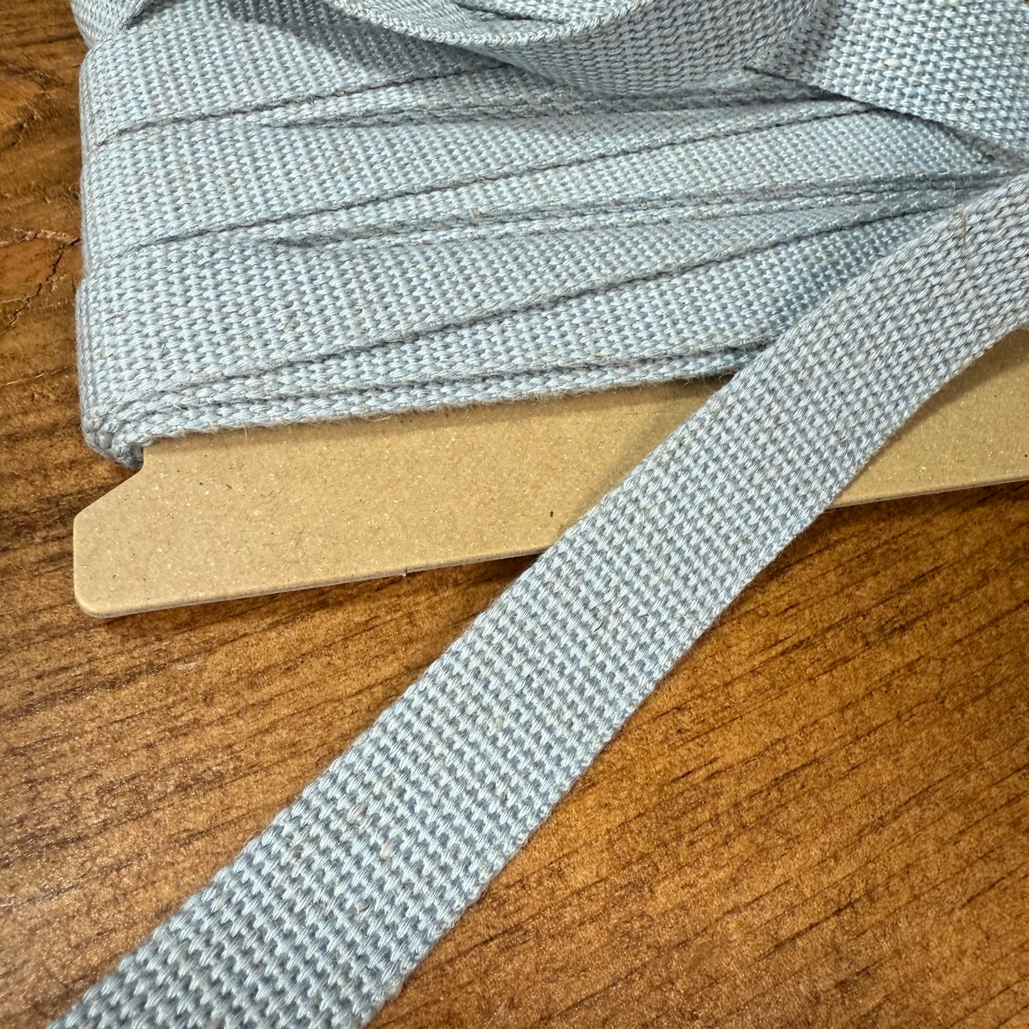 20mm Linen Blend Marble Webbing - Japanese Import - Light Blue (sold per meter)