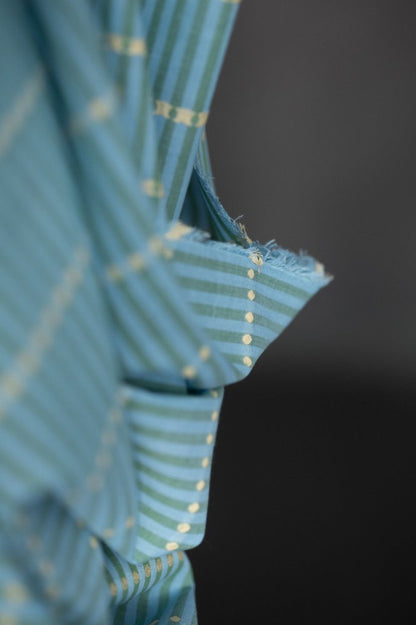 Blue/Green Lumiere Indian Striped Cotton - Merchant & Mills - Simplifi Fabric
