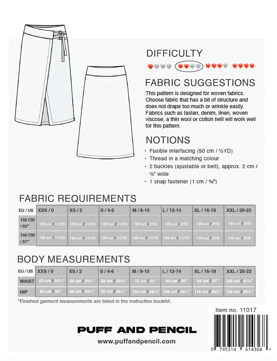 Buckle Skirt - Paper Sewing Pattern - Puff And Pencil - Simplifi Fabric