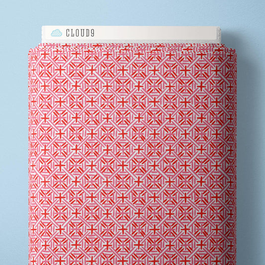 Cafe Weave - Red/Pink - Nice Nice - Emily Taylor - Cloud 9 Fabrics - Poplin - Simplifi Fabric