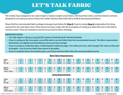 Cambia Top PDF Sewing Pattern - Sew Like Shop - Simplifi Fabric