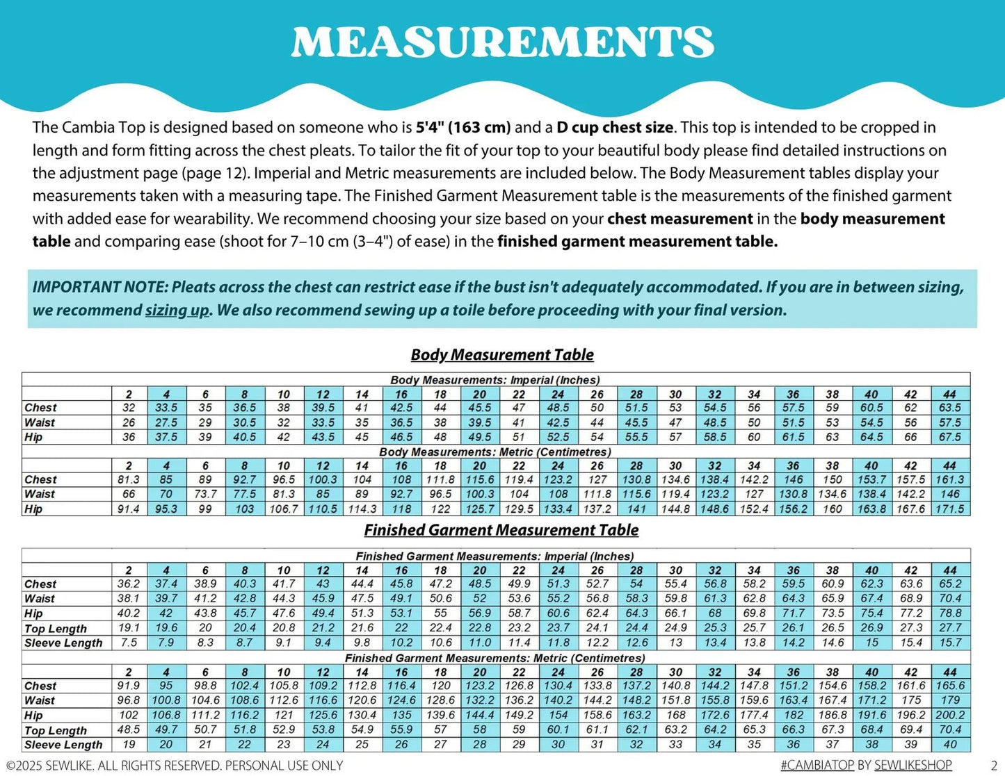 Cambia Top PDF Sewing Pattern - Sew Like Shop - Simplifi Fabric