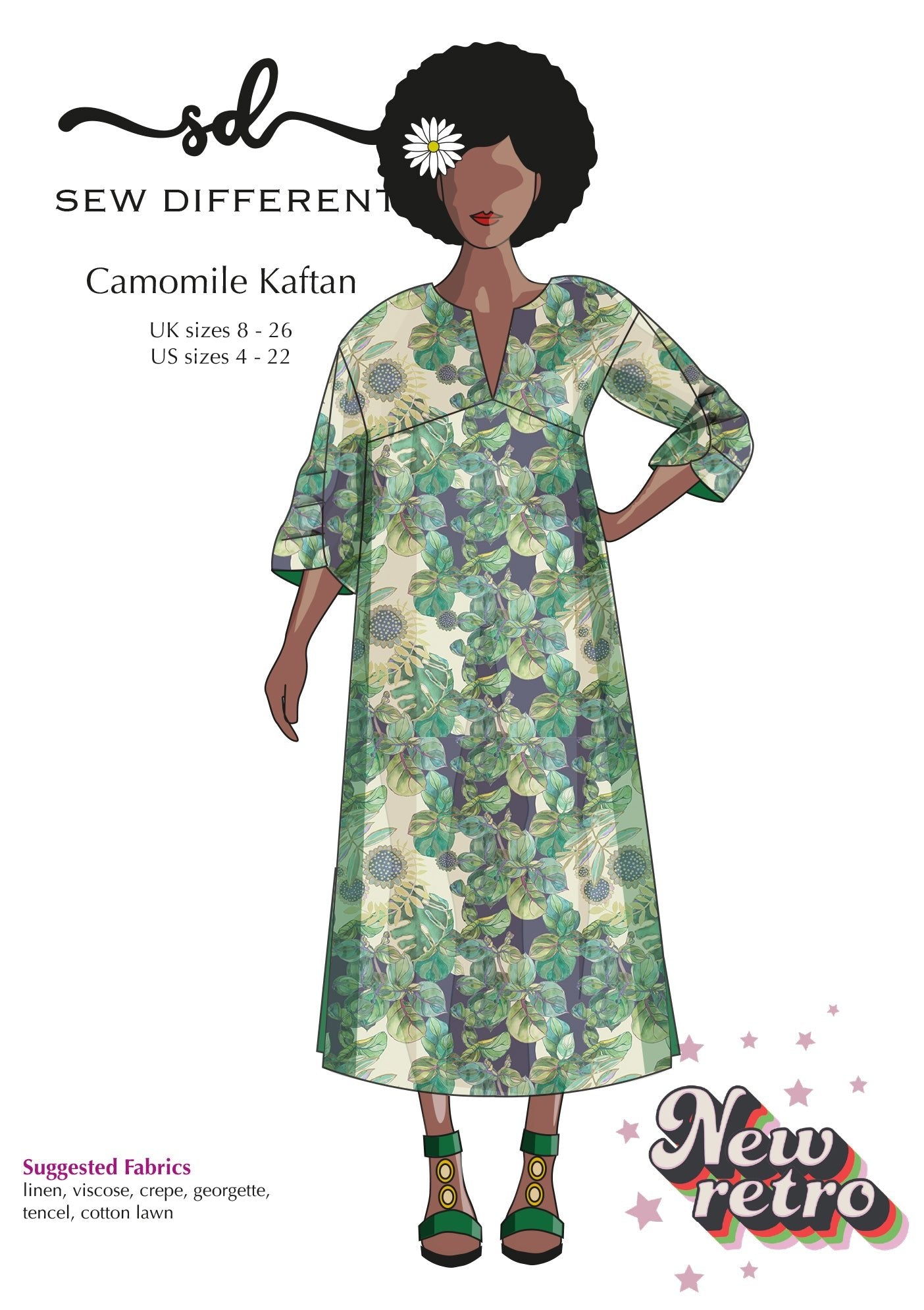 Camomile Kaftan - Paper Sewing Pattern - Sew Different - Simplifi Fabric
