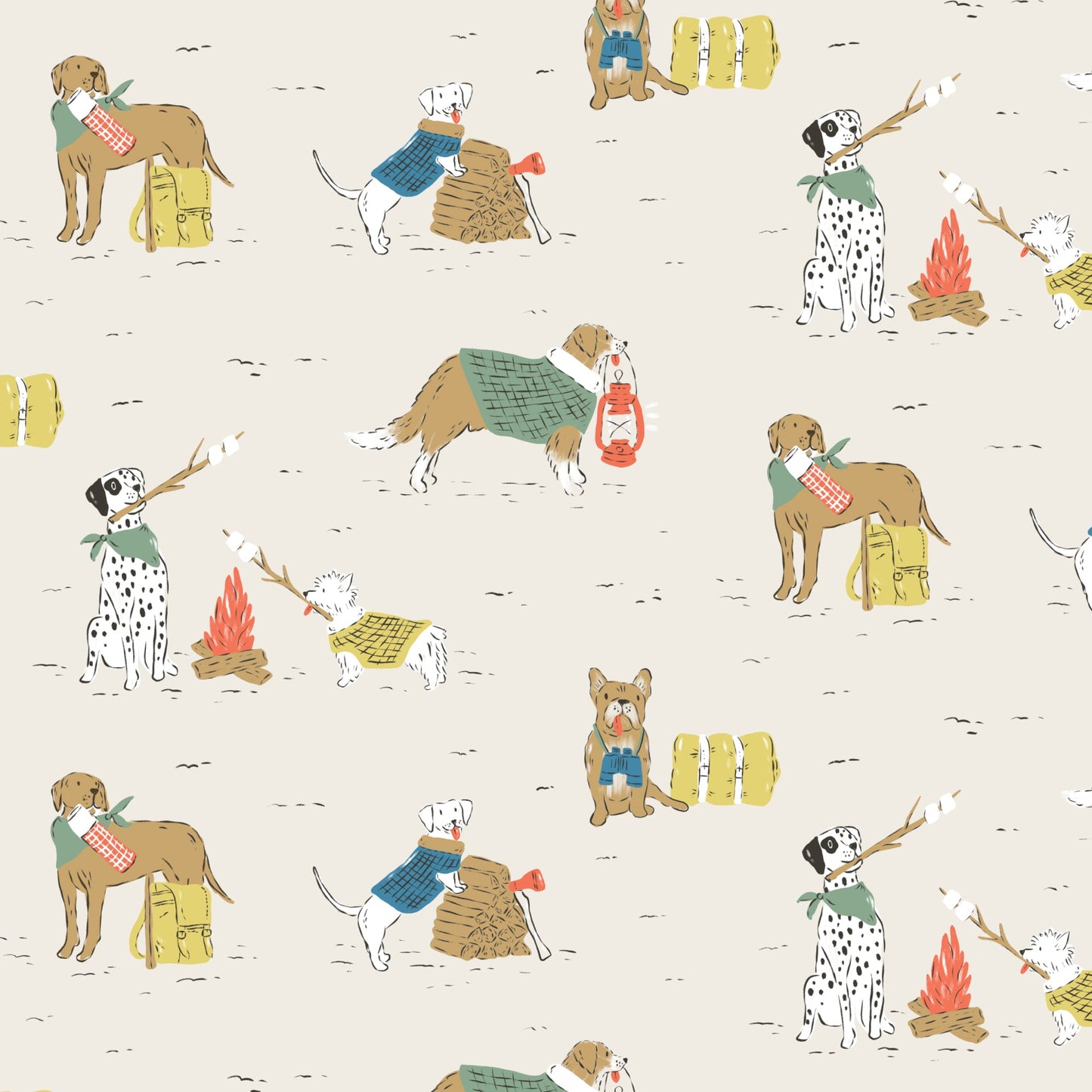Campfire Companions - Camp Canine - Krissy Mast - Cloud 9 Fabrics - Poplin - Simplifi Fabric