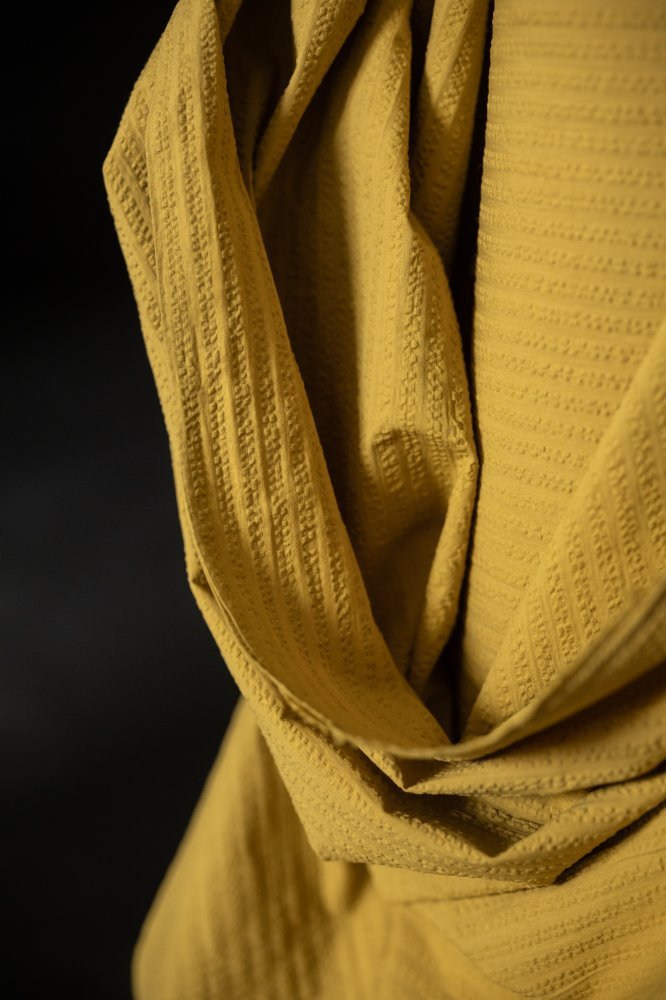 Cantaloupe Seersucker Stripe Indian Organic Cotton - Merchant & Mills - Simplifi Fabric