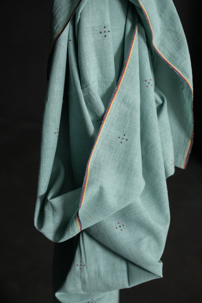 Cassat Blue Tangaliya Handwoven Indian Organic Cotton - Merchant & Mills - Simplifi Fabric