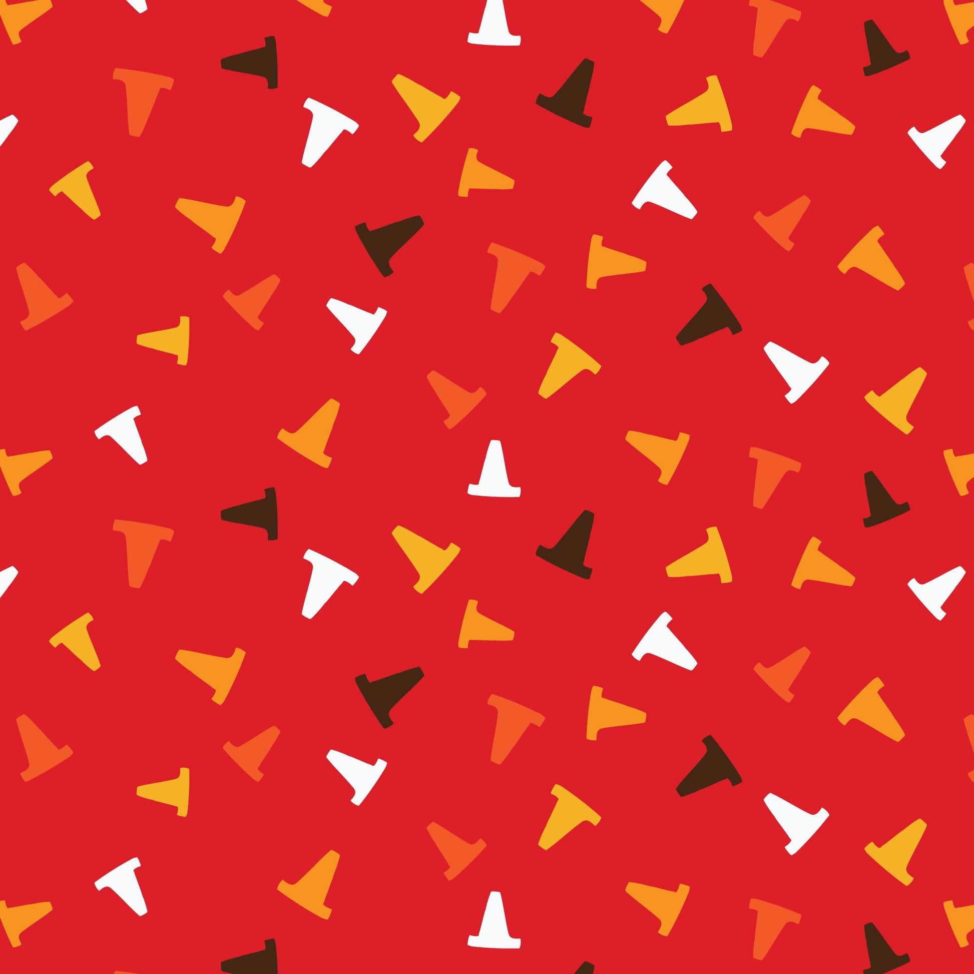 Caution - Red - Fire! Fire! Fire! - Loo McNulty - Cloud 9 Fabrics - Poplin - Simplifi Fabric