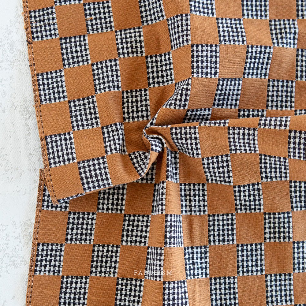 Checkmate - Checkers - Sandalwood - Fableism Supply Co. - Simplifi Fabric