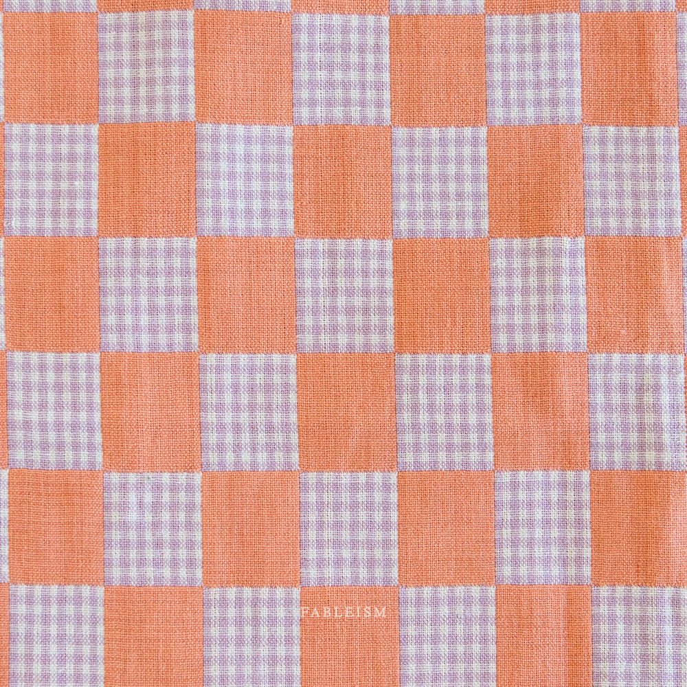 Checkmate - Checkers - Sunset - Fableism Supply Co. - Simplifi Fabric