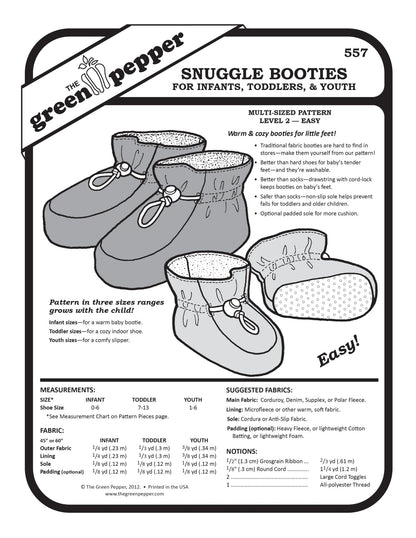 Child's Snuggle Booties PDF Pattern - 557 - The Green Pepper Patterns - Simplifi Fabric