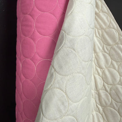 Circle Stitch Quilted - Japanese Import - Pink/Beige