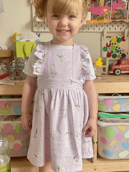 Cleo Pinafore Dress - Kids Paper Sewing Pattern - Two Stitches Patterns - Simplifi Fabric