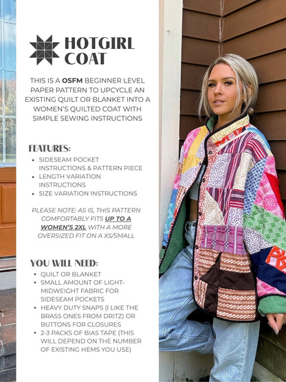 Coat - PDF Pattern - Hot Girl Quilting - Simplifi Fabric
