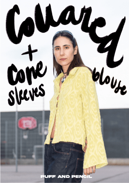 Collared Blouse + Cone Sleeves - Paper Sewing Pattern - Puff And Pencil - Simplifi Fabric