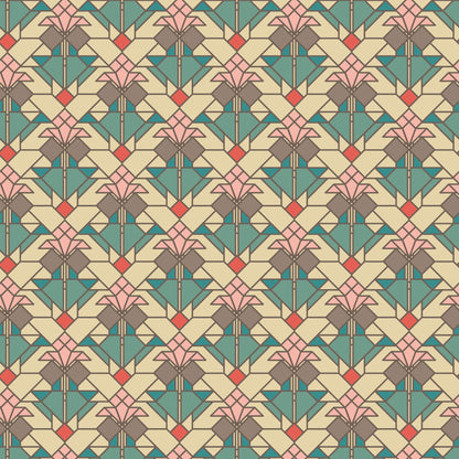 Coonley Tulip - Desert - Frank Lloyd Wright - Cloud 9 Fabrics - Poplin - Simplifi Fabric