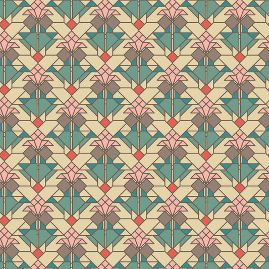 Coonley Tulip - Desert - Frank Lloyd Wright - Cloud 9 Fabrics - Poplin - Simplifi Fabric