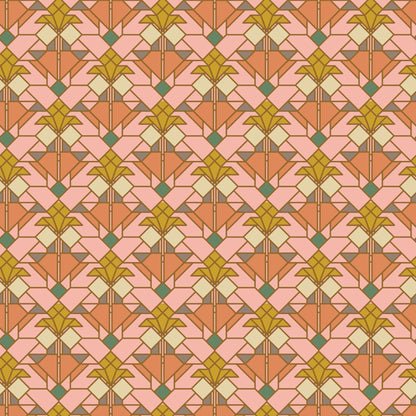 Coonley Tulip - Earth - Frank Lloyd Wright - Cloud 9 Fabrics - Poplin - Simplifi Fabric
