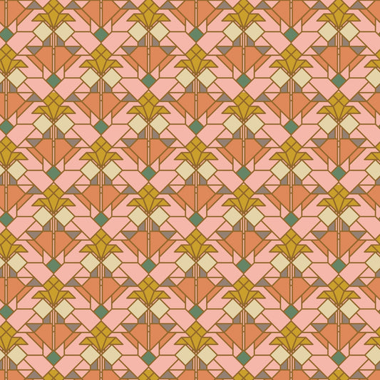 Coonley Tulip - Earth - Frank Lloyd Wright - Cloud 9 Fabrics - Poplin - Simplifi Fabric