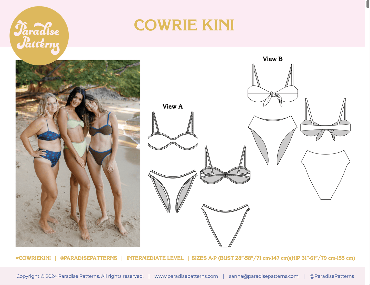 Cowrie Kini PDF Pattern - Paradise Patterns - Simplifi Fabric