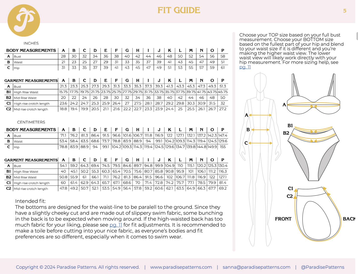 Cowrie Kini PDF Pattern - Paradise Patterns - Simplifi Fabric