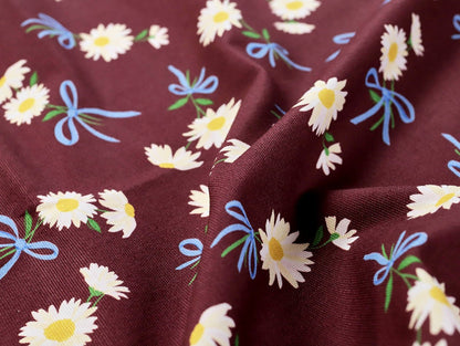 Daisy Beau Stretch Denim - Maroon - Oeko - Tex 100 - Fabric Godmother - Simplifi Fabric