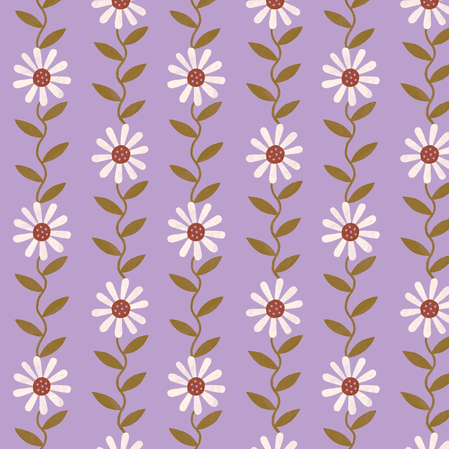 Daisy May - Lilac - Retro Meadow - Sophie Rowe - Cloud 9 Fabrics - Poplin - Simplifi Fabric
