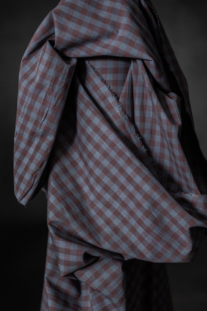 Damson Organic Cotton Linen Gingham - Merchant & Mills - Simplifi Fabric