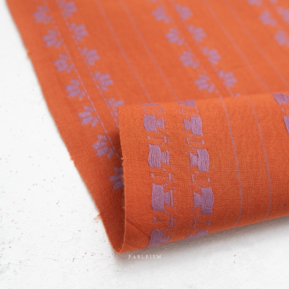 Deco Stripe - Spice - Fine & Dandy - Fableism Supply Co. - Simplifi Fabric