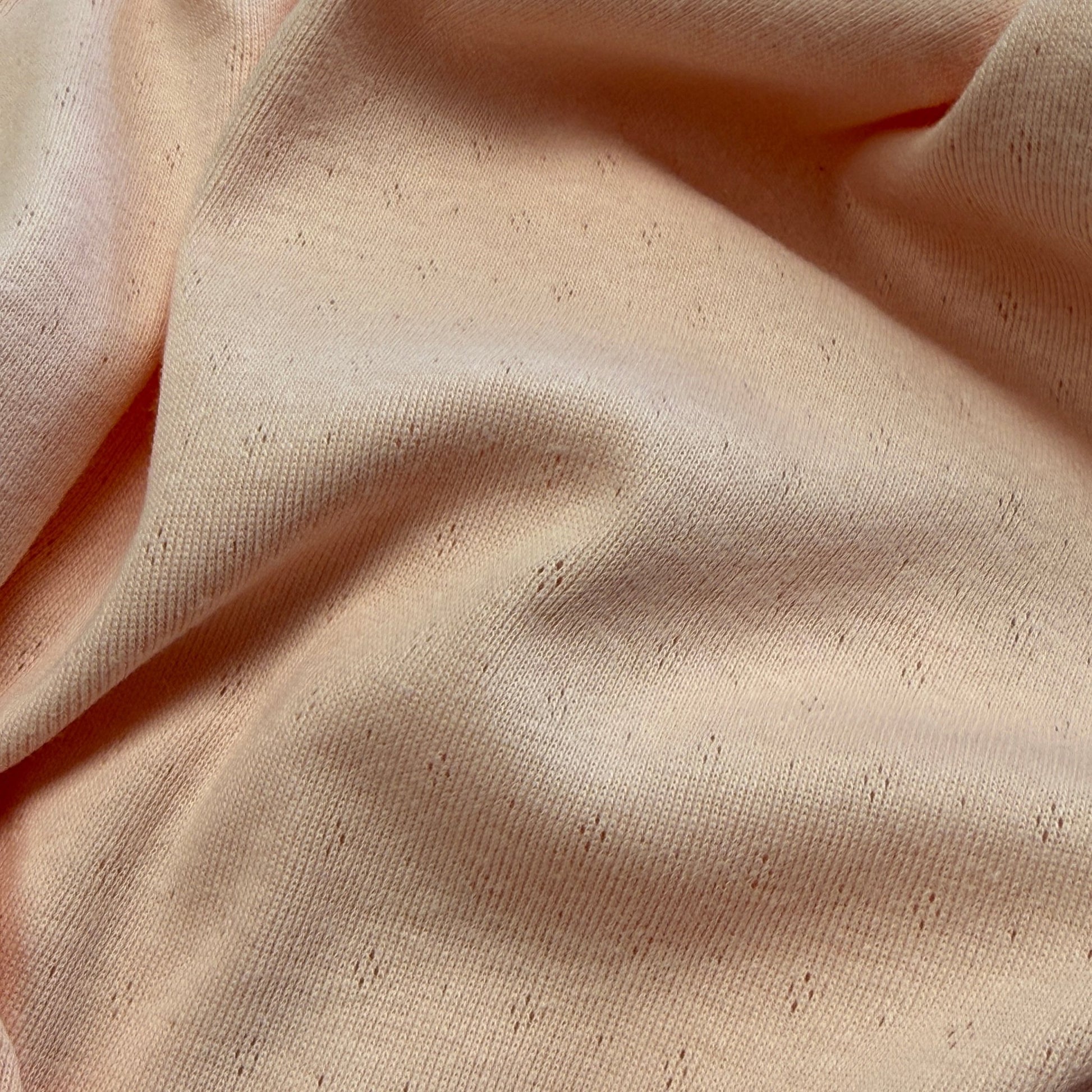 Delicate Diamonds Pointelle Knit Fabric - Organic Cotton - Blush Petal - Simplifi Fabric