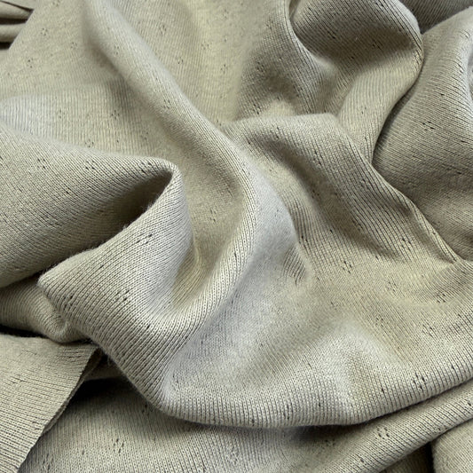 Delicate Diamonds Pointelle Knit Fabric - Organic Cotton - Pale Willow - Simplifi Fabric