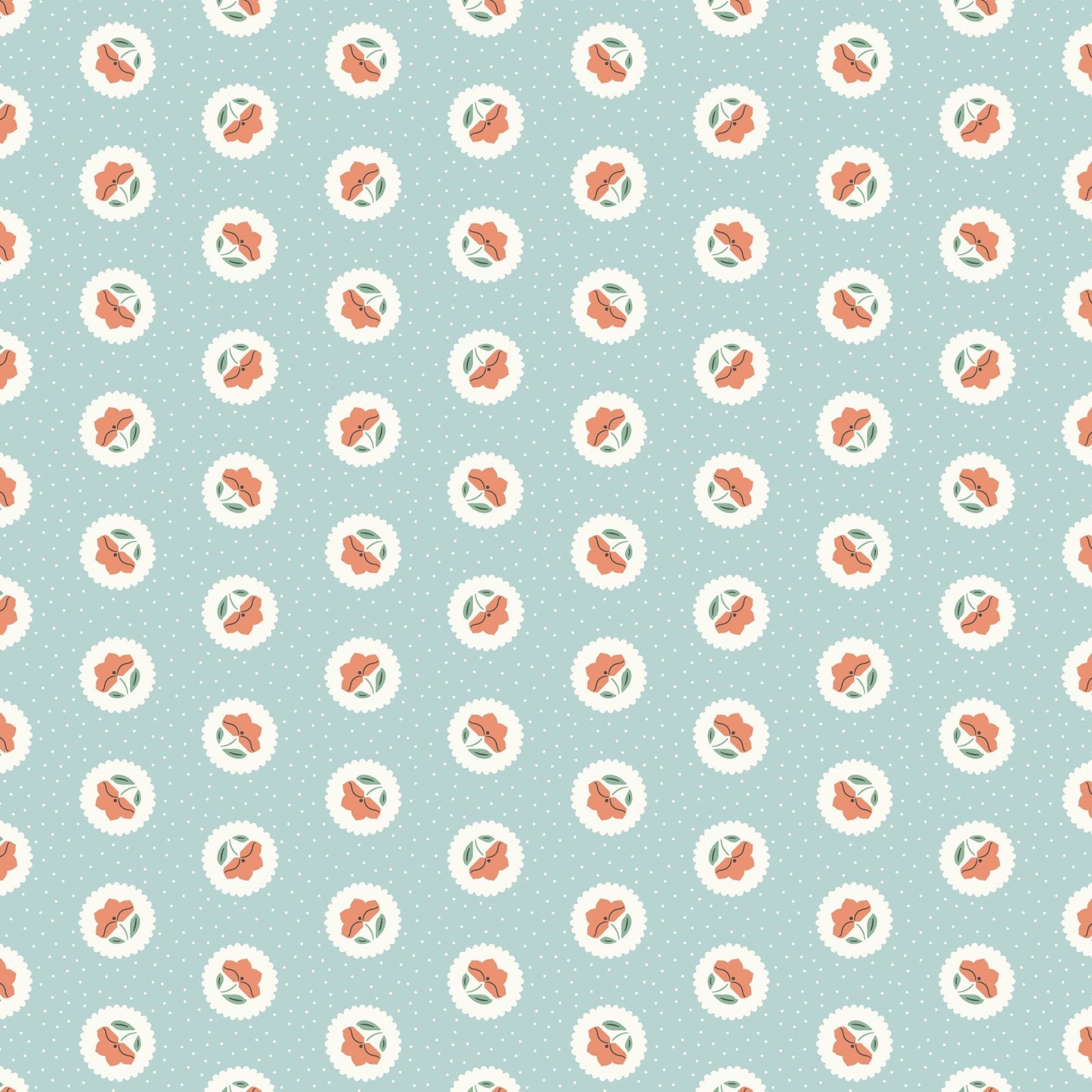 Dot Blossoms - Powder - Little Bo - Kimberly Morgan - Cloud 9 Fabrics - Poplin - Simplifi Fabric