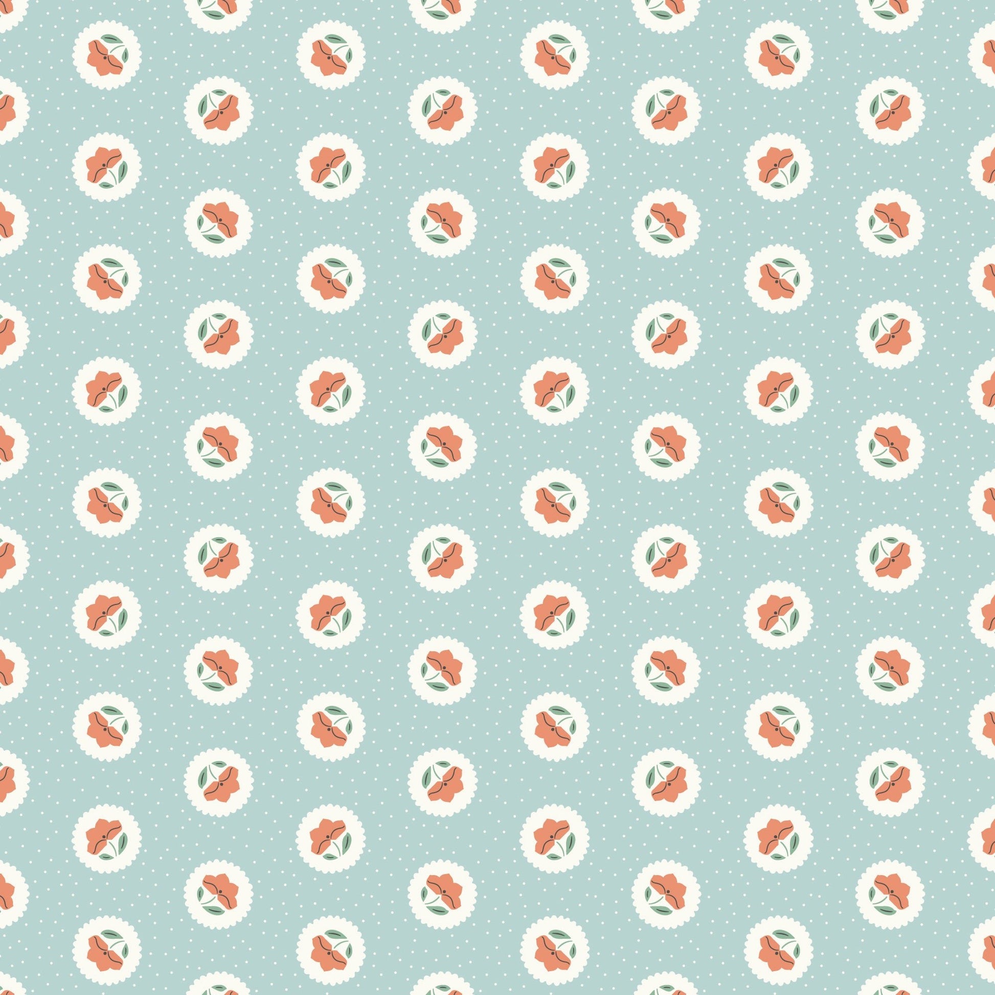 Dot Blossoms - Powder - Little Bo - Kimberly Morgan - Cloud 9 Fabrics - Poplin - Simplifi Fabric