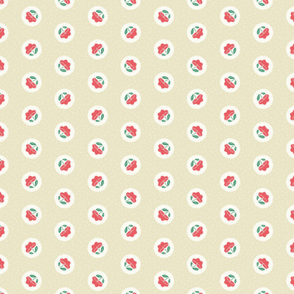 Dot Blossoms - Watermelon - Little Bo - Kimberly Morgan - Cloud 9 Fabrics - Poplin - Simplifi Fabric