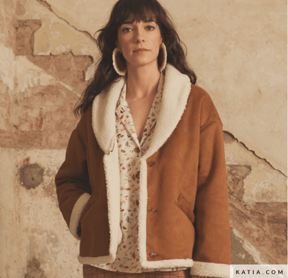 Double - Sided Imitation Suede With Sheepskin - Black - Katia - Simplifi Fabric