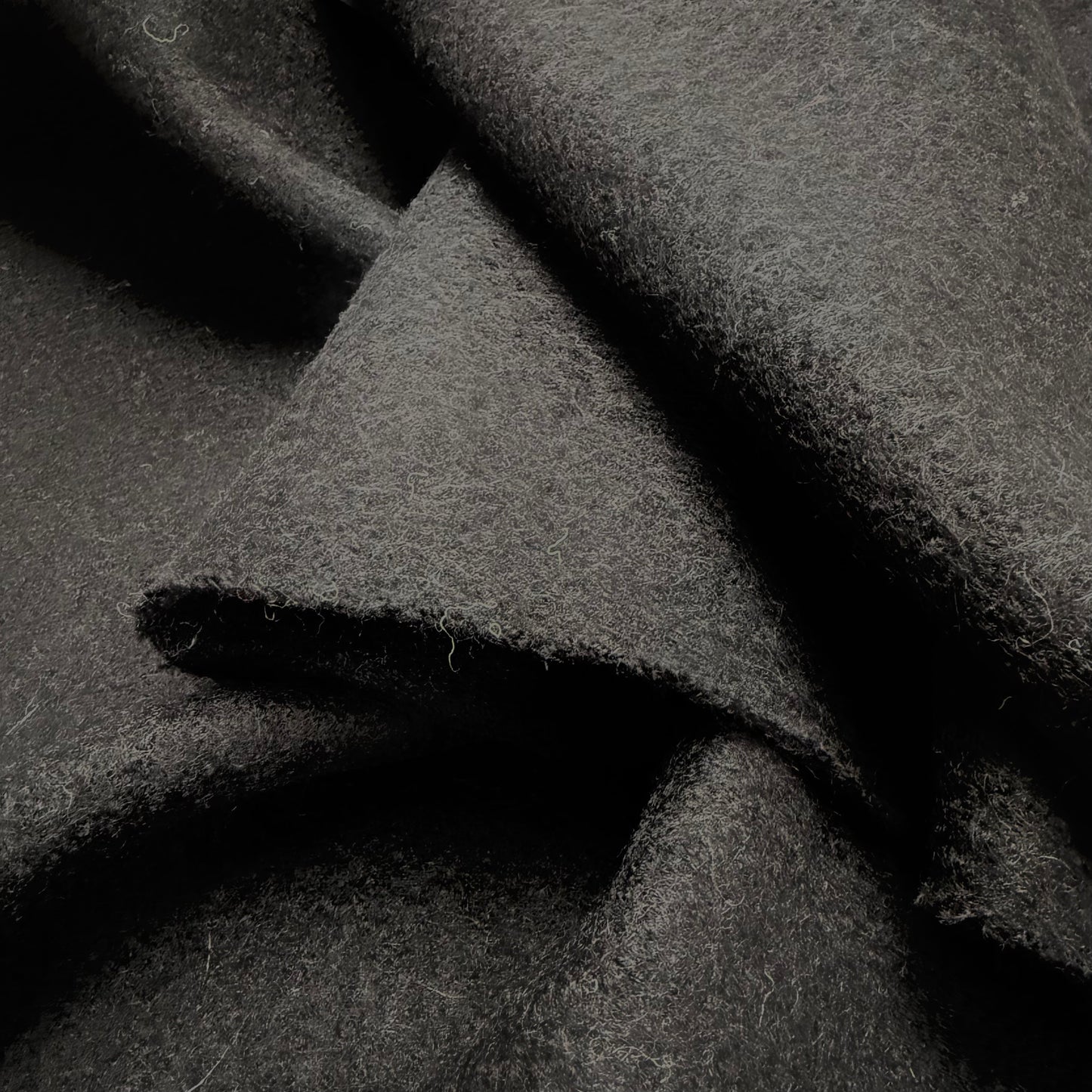 Italian Boiled Wool - Ebony (True Black)