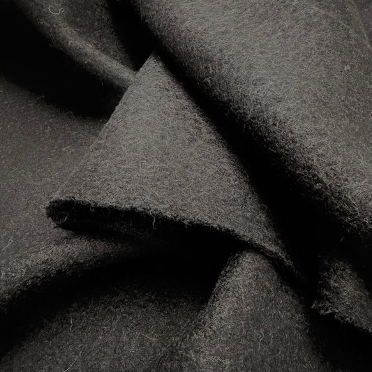 Italian Boiled Wool - Ebony (True Black)