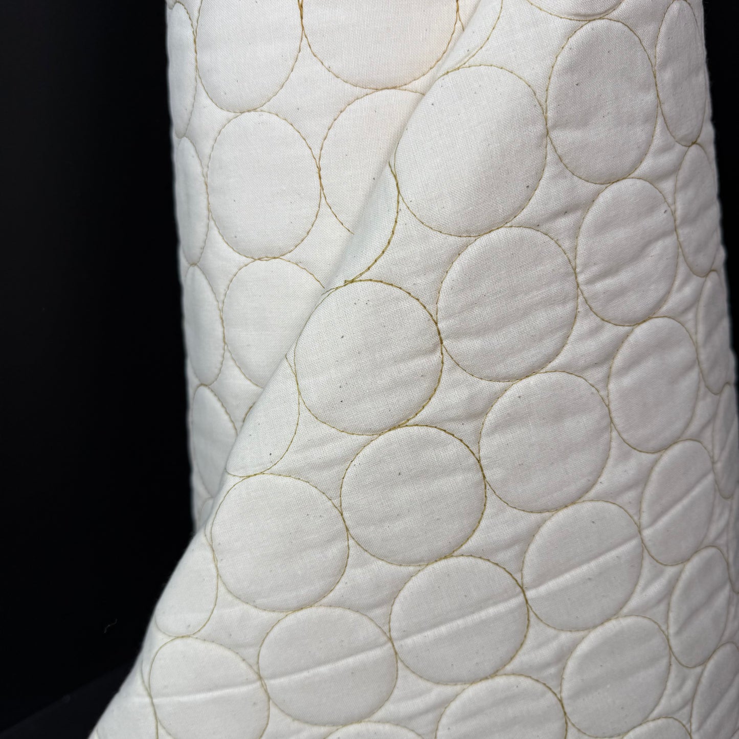 Circle Stitch Quilted - Japanese Import - Ecru/Yellow