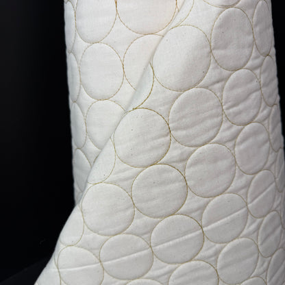 Circle Stitch Quilted - Japanese Import - Ecru/Yellow