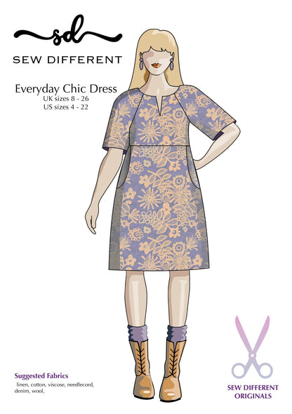 Everyday Chic Dress - Paper Sewing Pattern - Sew Different - Simplifi Fabric