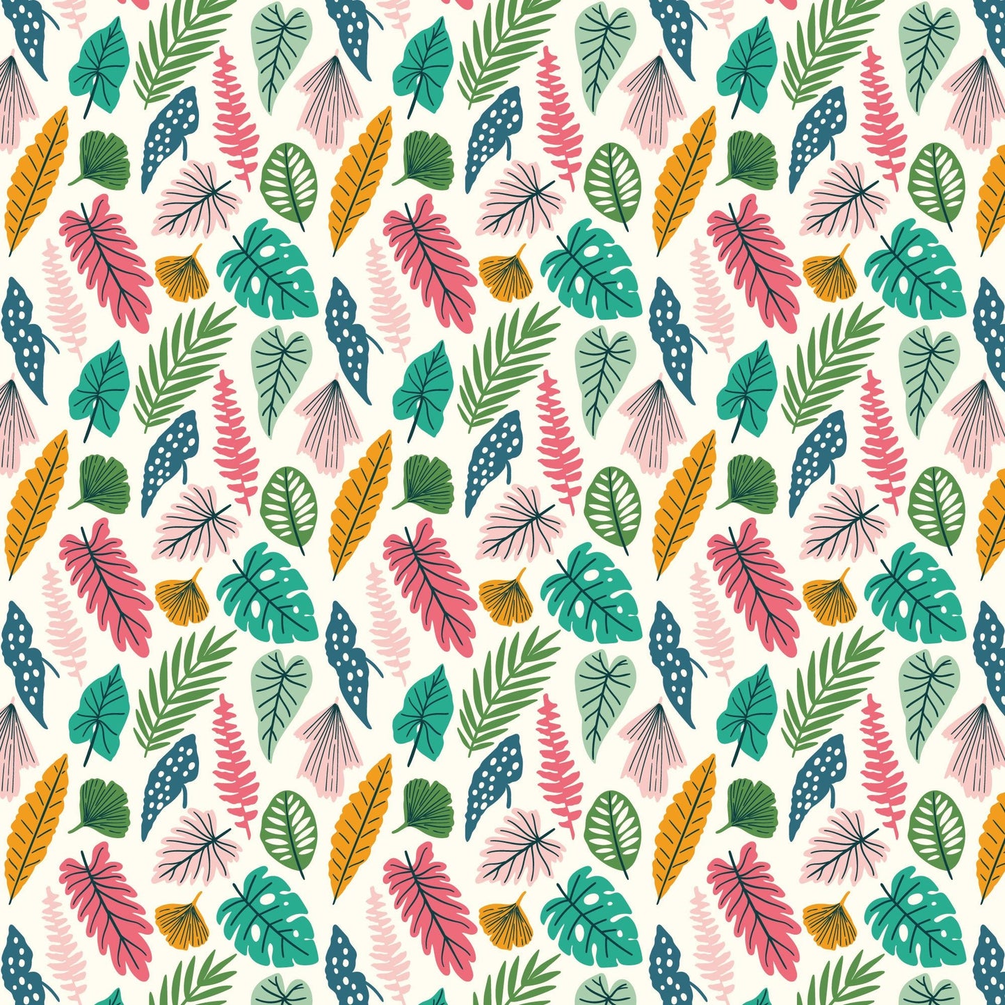 Exotic Leaves - Bohemian Paradise - Maria Galybina - Cloud 9 Fabrics - Poplin - Simplifi Fabric