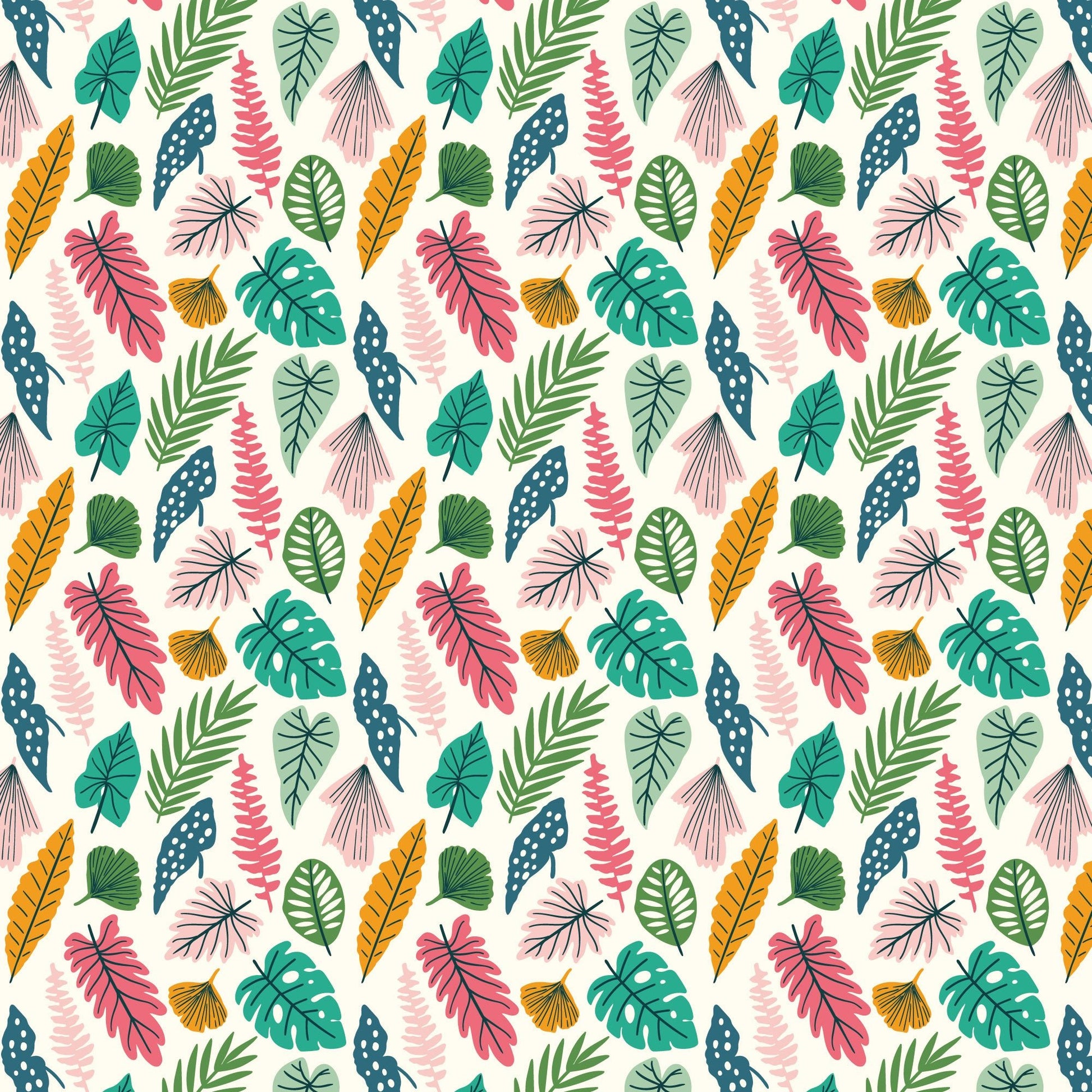 Exotic Leaves - Bohemian Paradise - Maria Galybina - Cloud 9 Fabrics - Poplin - Simplifi Fabric